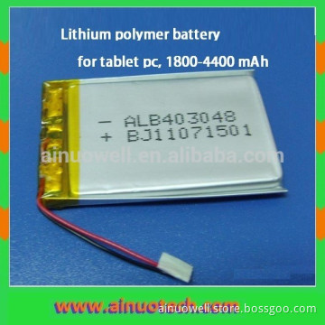3000mAh tablet bettery small lithium polymer battery for q88 mid